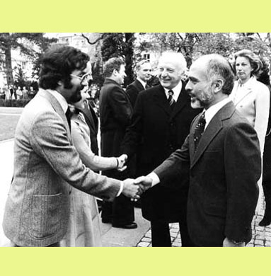 Bundesprsident Walter Scheel empfngt Knig Hussein in Bonn 		 