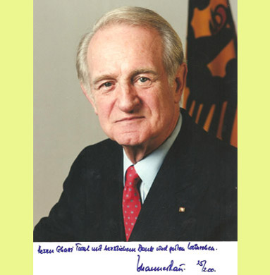 Bundesprsident Joh. Rau bedankt sich fr das Dolmetschen			 